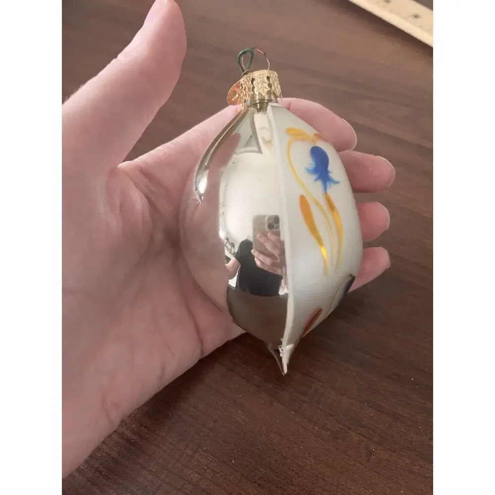 VTG Christopher RADKO Retired Teardrop Ornament Indented. Chipped Tip See Pics